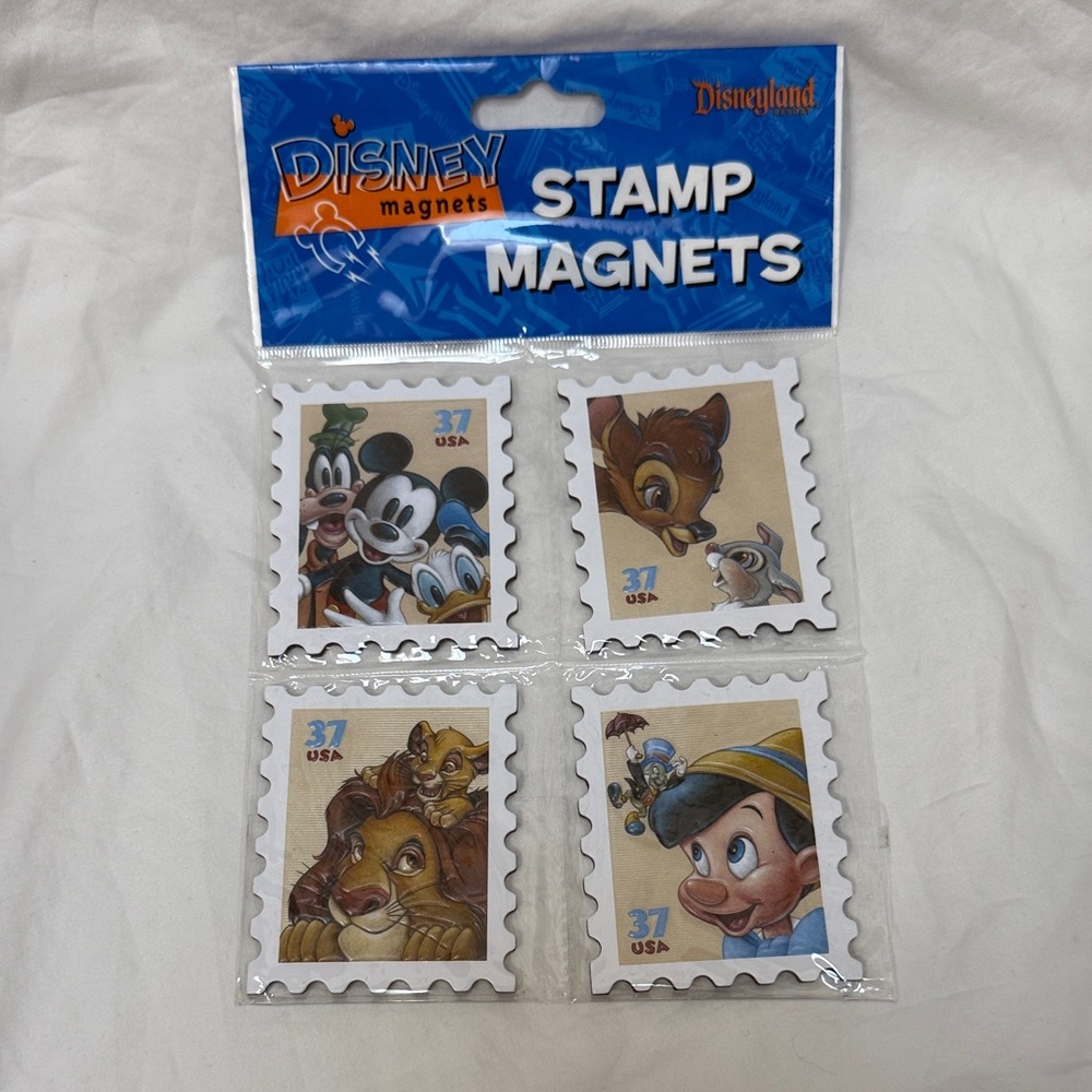 NWT Disney Disneyland Stamp Magnets. Set of 4.